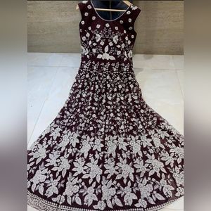 Net beads work Anarkali